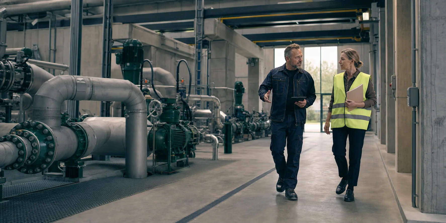 Driftsansvarlige gennemgår beredskab på et dansk energianlæg